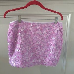 Zara Light Pink Sequin Mini Skirt